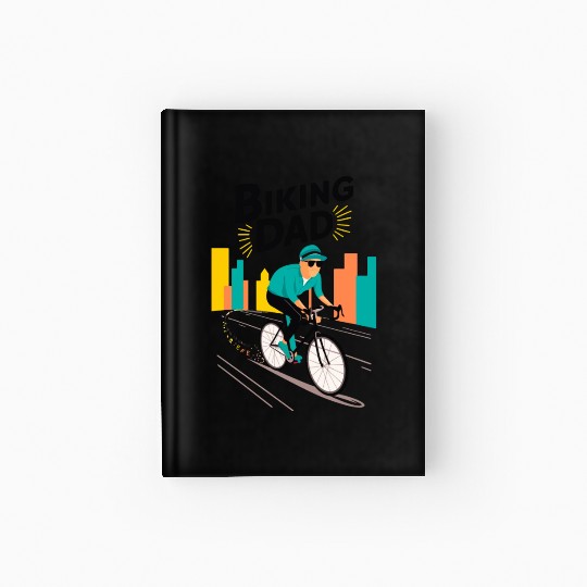 Biking Dad on bicycle - Father's Day Hardcover Journal