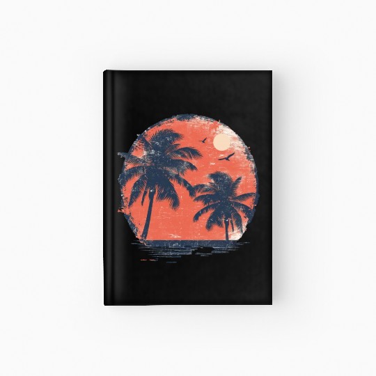 Tropical Sunset Retreat With Soaring Birds Hardcover Journal