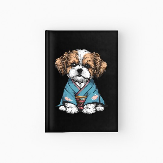 Shih Tzu In Kimono Hardcover Journal