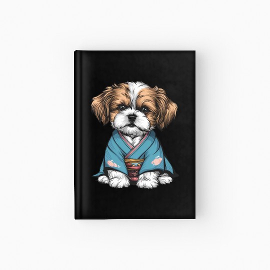 Shih Tzu In Kimono Hardcover Journal