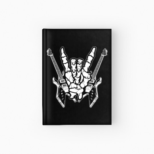 Electric Guitar Horns Skeleton Hardcover Journal