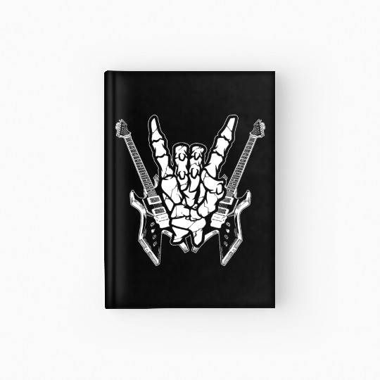 Electric Guitar Horns Skeleton Hardcover Journal
