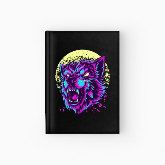 Angry Wolf Hardcover Journal Vintage Retro Wolves Canine Dog