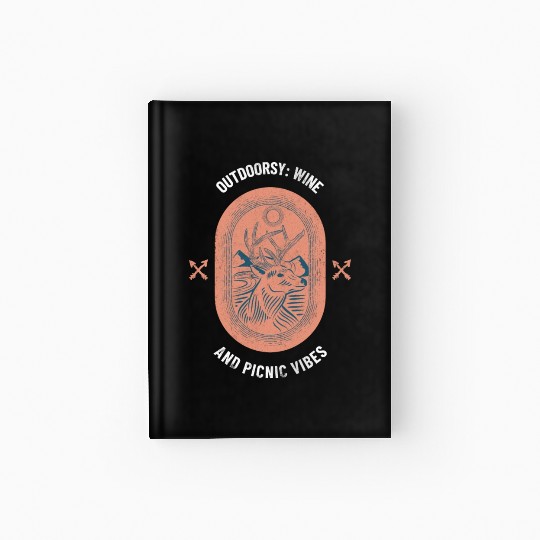 Outdoorsy Wine And Picnic Vibes Camping Women Hardcover Journal