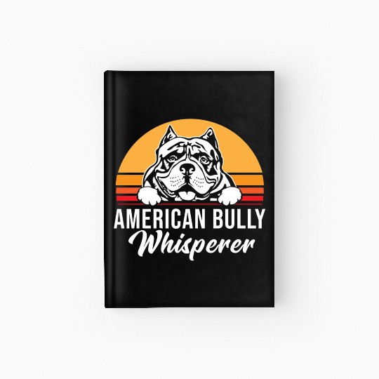 Live Love Bark Retro Vintage American Bully Funny Hardcover Journal