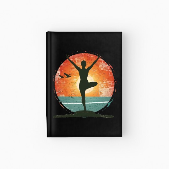 Sunset Yoga Silhouette Peaceful Scene Hardcover Journal