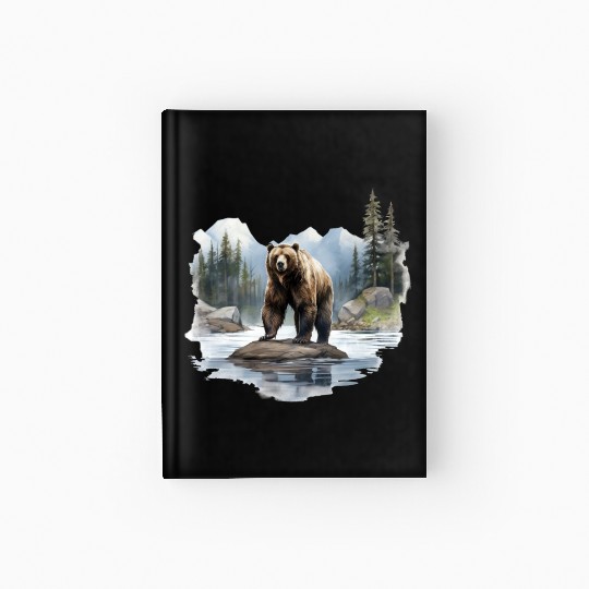 Grizzly Bear in the Wild Hardcover Journal