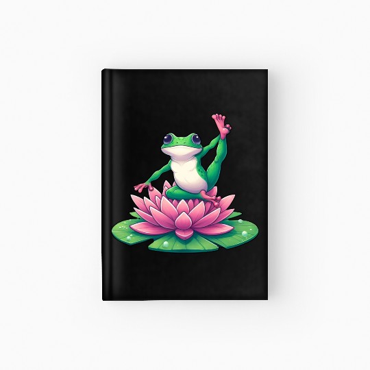 Frog Yoga Meditation on Water Lily Hardcover Journal