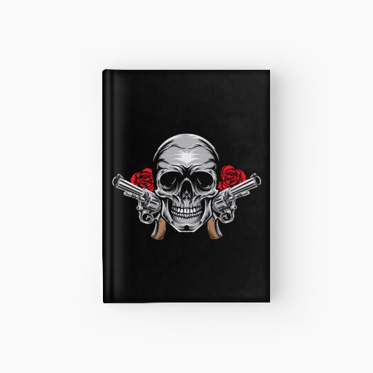 Skeleton Roses Guitar Skull Roses Guns Hardcover Journal
