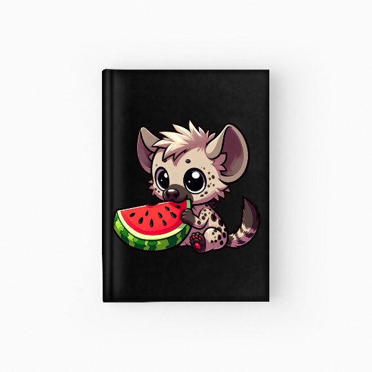 Hyena with Watermelon Summer Fruit Hardcover Journal