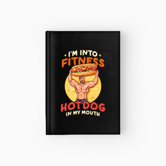 Hot Dog Fitness Hotdog In My Mouth Hardcover Journal