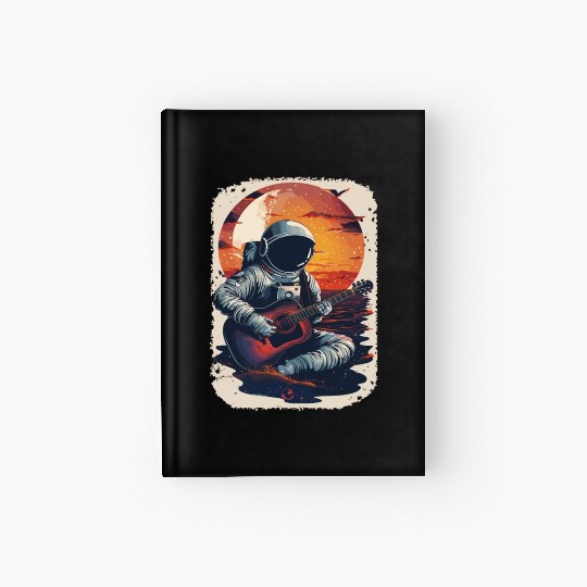 Astronaut Guitar Player Space Music Lover Hardcover Journal