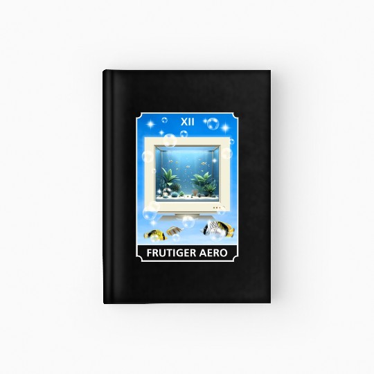 Frutiger Aero Aesthetic Tech Computer Aquarium Hardcover Journal