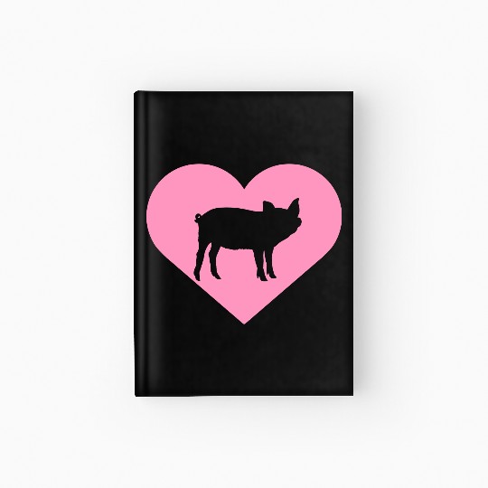 I Love Pigs pig heart piggy piglet silhouette Hardcover Journal