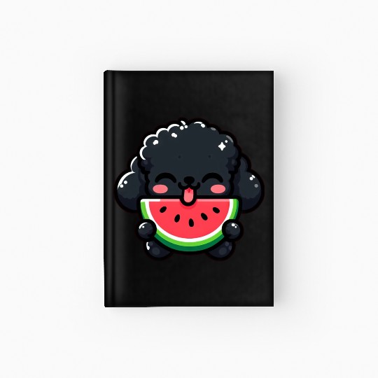 Summery Poodle with Watermelon Hardcover Journal