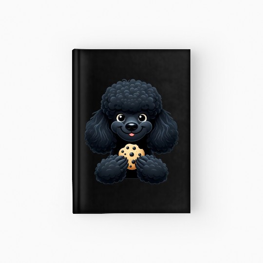 Black Poodle with Cookie Sweet Design Hardcover Journal