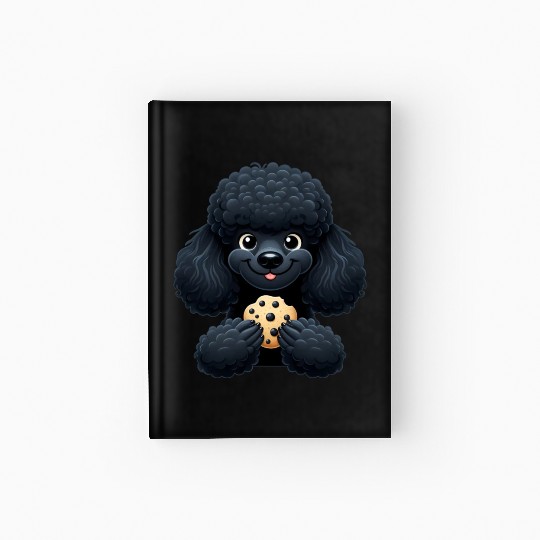 Black Poodle with Cookie Sweet Design Hardcover Journal