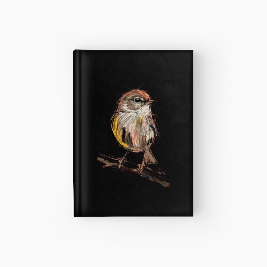 Whimsical Nature little green Bird Hardcover Journal