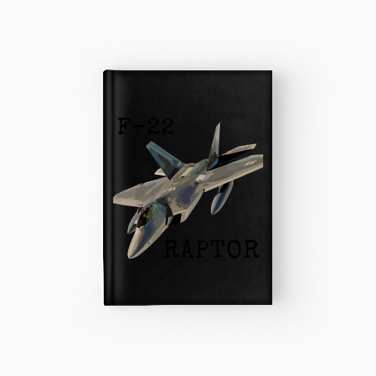 Air Force F-22 Raptor Fighter Jet Military Pilot Hardcover Journal