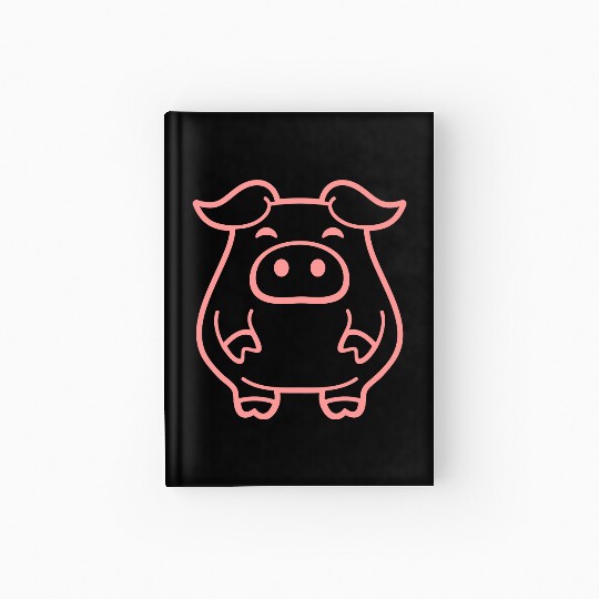 Little cute piggy pig piglet fat chubby animal Hardcover Journal