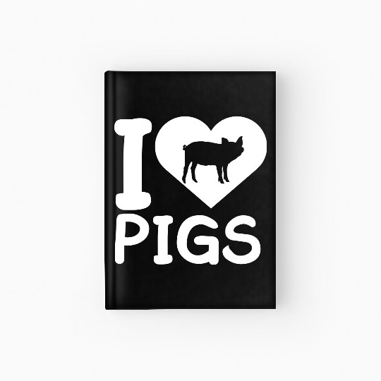 I Love Pigs pig heart piggy piglet Silhouette Hardcover Journal