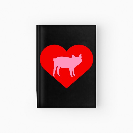 I Love Pigs pig heart piggy piglet silhouette Hardcover Journal