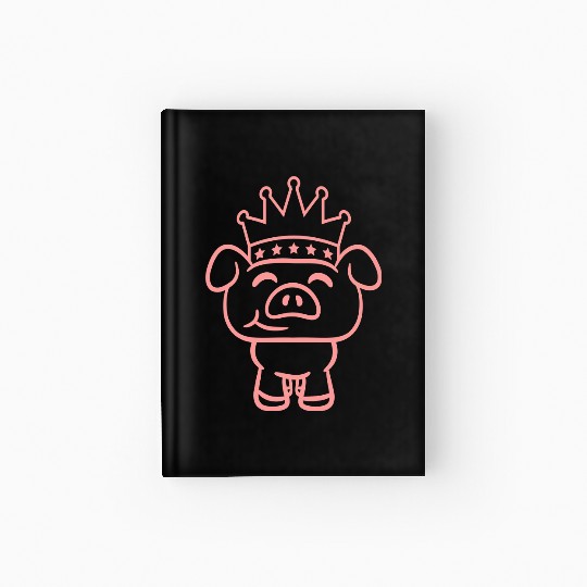 Pig King Queen Crown Prince Princess Piggy Piglet Hardcover Journal
