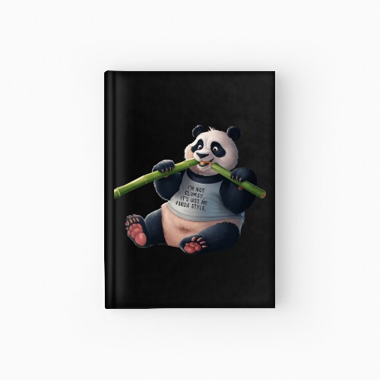 Panda Paradise: Serene Panda Enjoying a Bamboo Fea Hardcover Journal