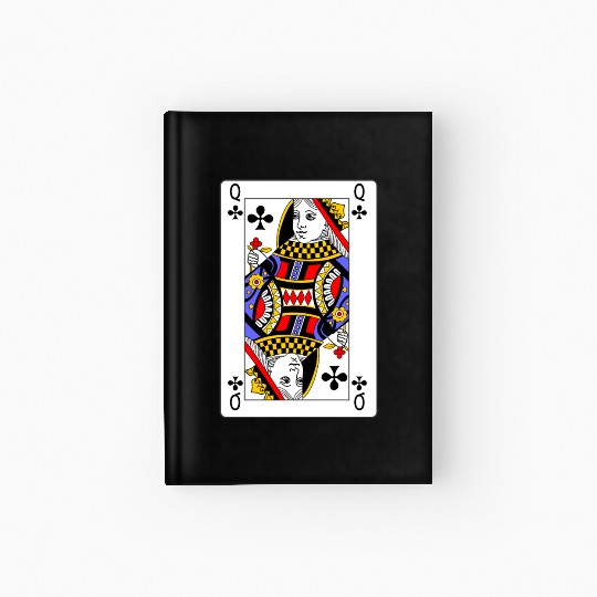 Queen of Clubs Playing Card Hardcover Journal
