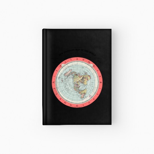Flat Earth Theory World Map - Funny Conspiracy The Hardcover Journal