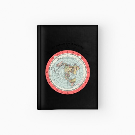 Flat Earth Theory World Map - Funny Conspiracy The Hardcover Journal