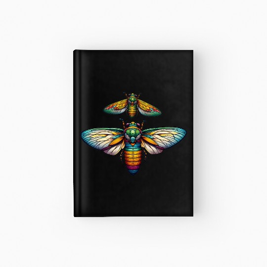 Colorful Cicada Insect Great Eastern Brood Cicada Hardcover Journal
