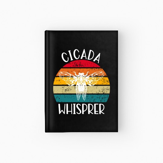 Cicada Whisprer, Retro Sunset Summertime 80's 90's Hardcover Journal