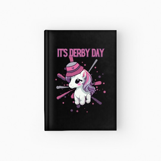 It's Derby Day Cute Horse Unicorne Hat Hardcover Journal