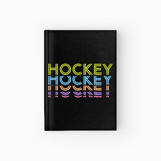 Hockey Colorful Typography Hardcover Journal