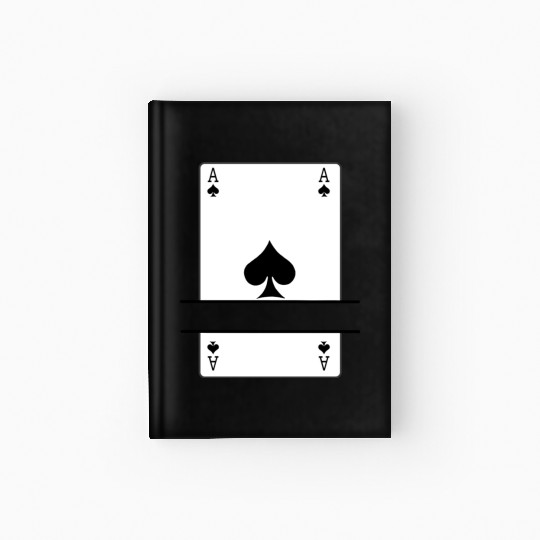 Playing card ace of spades with banner space Hardcover Journal