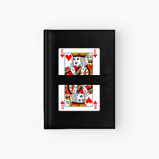 Playing card hearts king with banner space Hardcover Journal