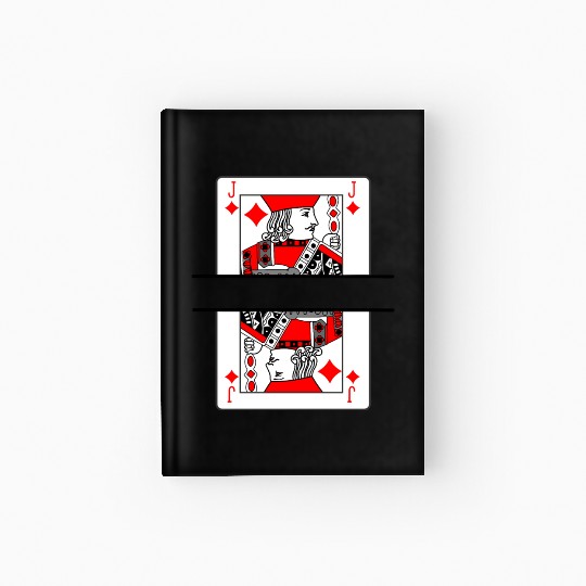 Playing card jack of diamonds with banner space Hardcover Journal