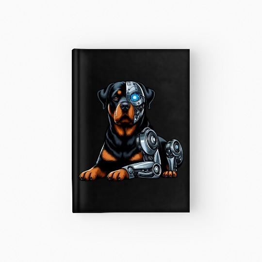 Rottweiler cyborg robot space Hardcover Journal