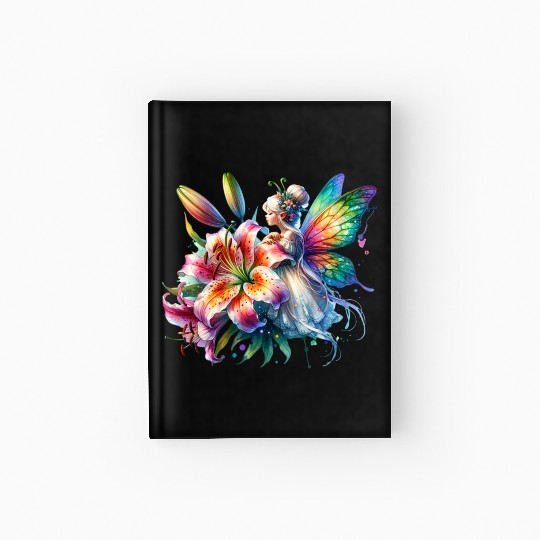 Tiger Lily Fairy Floral Fantasy Watercolor Hardcover Journal