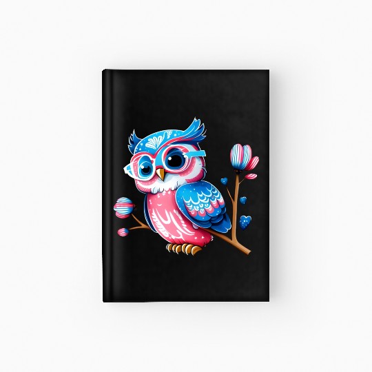 Red White and Blue Owl Hardcover Journal