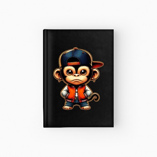 Hardcover Journal Funny of a monkey dressed as rap