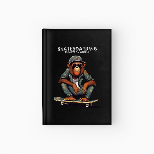 Skateboarding Primate on Wheels Hardcover Journal