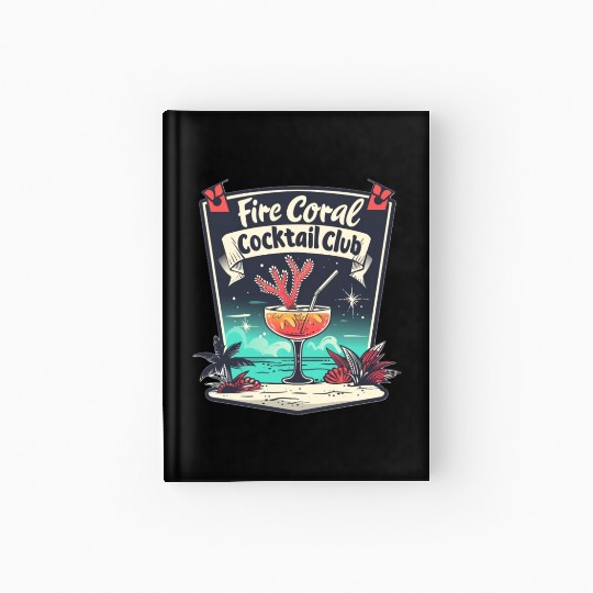 Fire Coral Cocktail Club Hardcover Journal