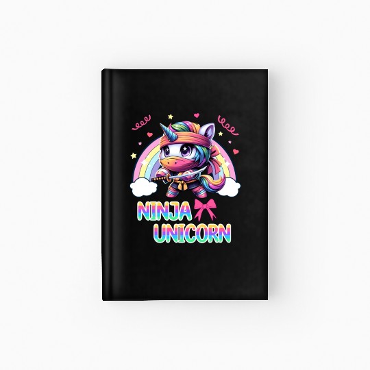 Ninja Unicorn Cute Rainbow Unicorn Fighter Hardcover Journal
