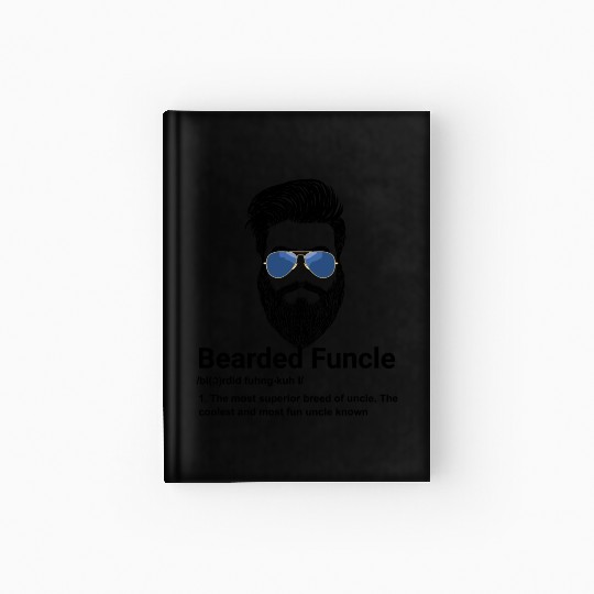 Mens Bearded Funcle Funny Uncle Definition Hardcover Journal