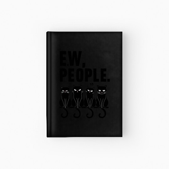 Cute trio Cat Ew. People Hardcover Journal