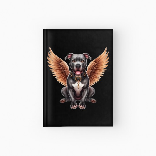 Pitbull Angel with Wings Dog in Heaven Hardcover Journal