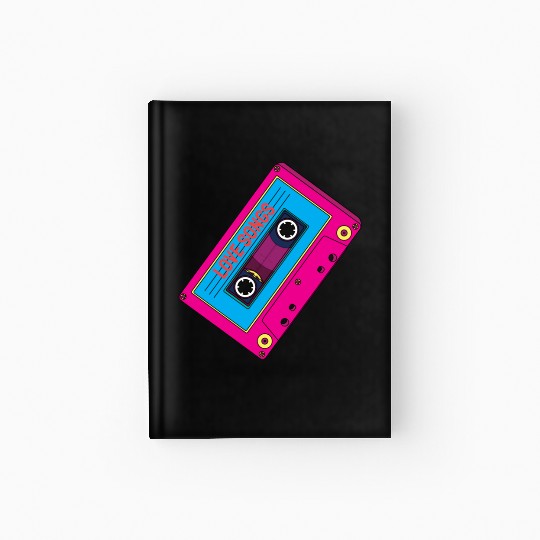 Colorful cassette tape with love songs Hardcover Journal