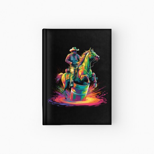 Barrel Racer Barrel Racing Rodeo Pop Art Hardcover Journal